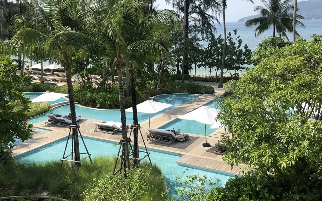 Pool area at Rosewood Phuket.