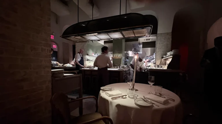 Kitchen view at Le Coucou NYC - Restaurant interior.