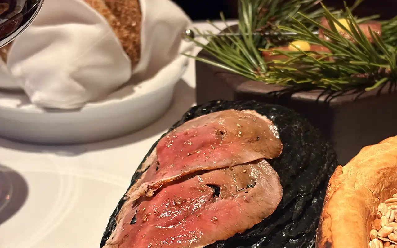 Lamb heart and tongue served on the side, tucked behind, at The Ledbury