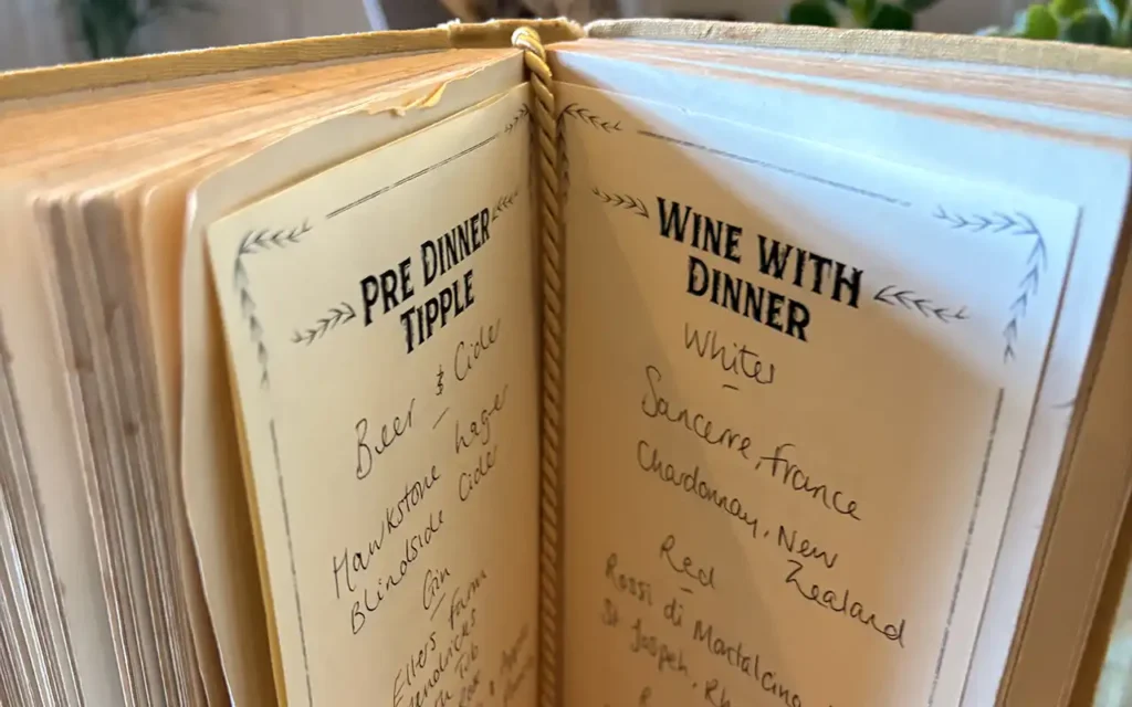 Full Fox package inclusions displayed in a book at Foxhill Manor