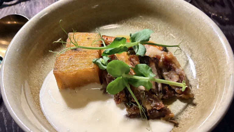 Lamskerrie, a lamb curry dish with crispy potato and sauce at Belly of the Beast, Cape Town